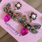 Sparkle Butterfly Earrings In Multi