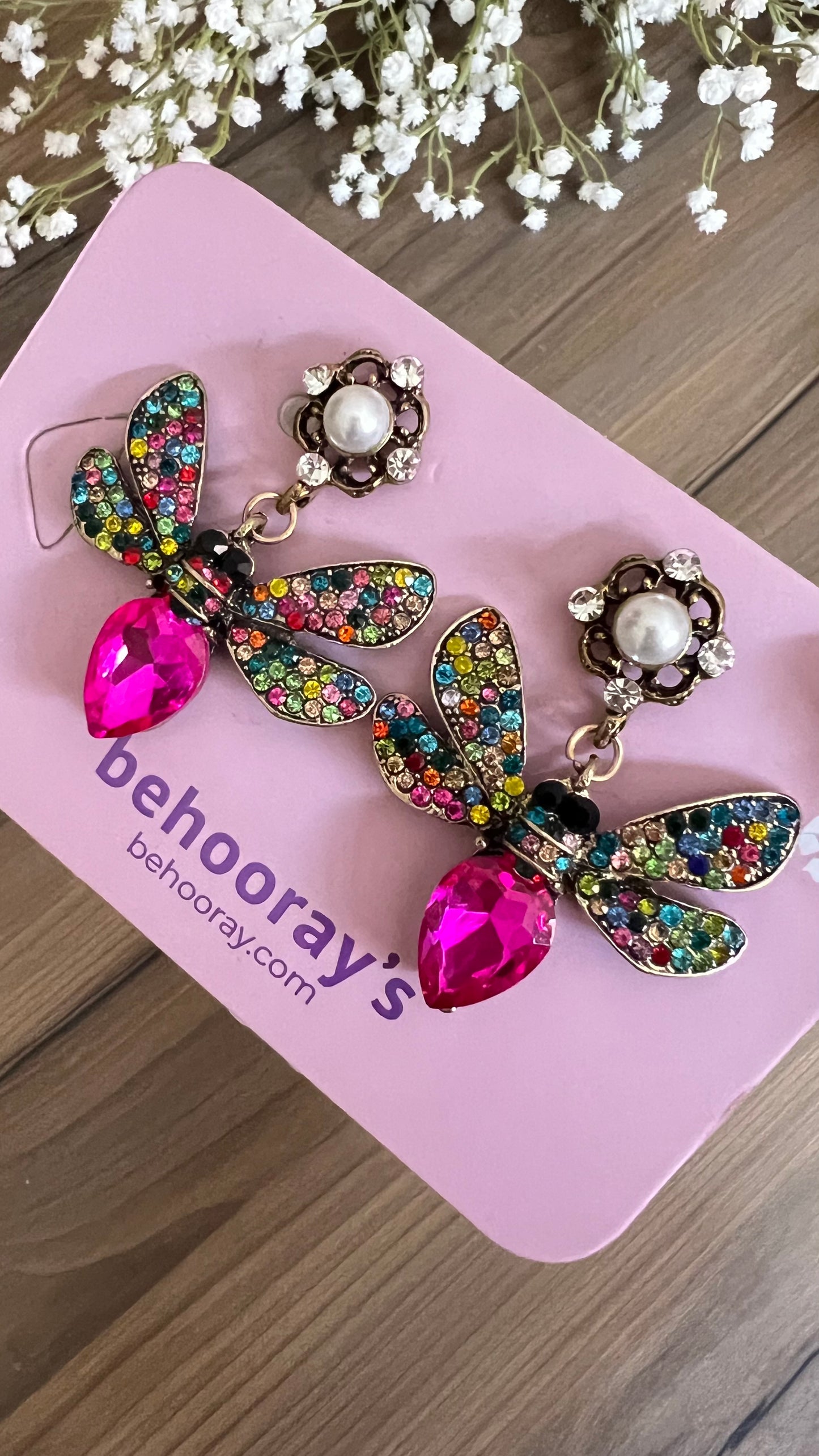 Sparkle Butterfly Earrings In Multi