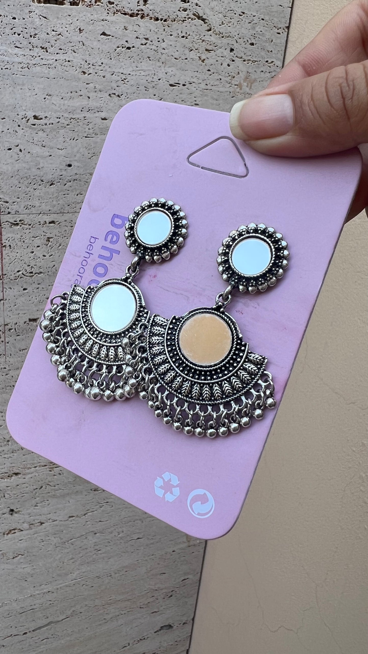 Sunrise  Ethnic Earrings in Silver