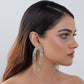 A Layer After Layer Crystal Earrings In Golden