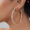 A Innocent Desire Crystal Hoops In Pink