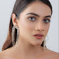 A Layer After Layer Crystal Earrings In Golden