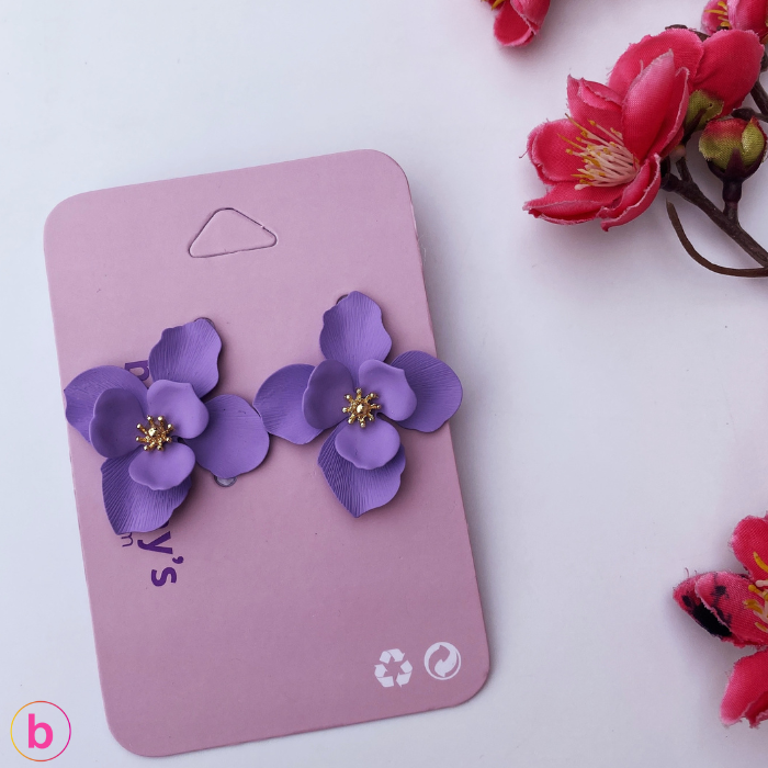 A Violets Bloom Earrings In Purple