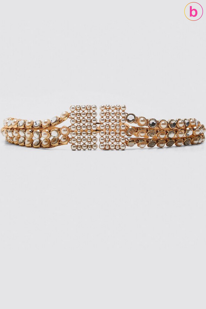 Gold top jewel belt