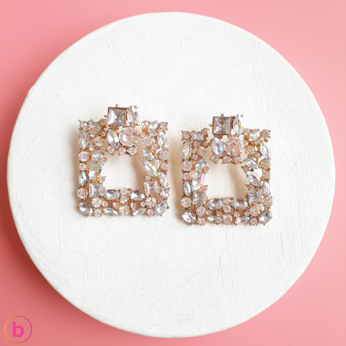 A-Real Sparkle Earrings In Square