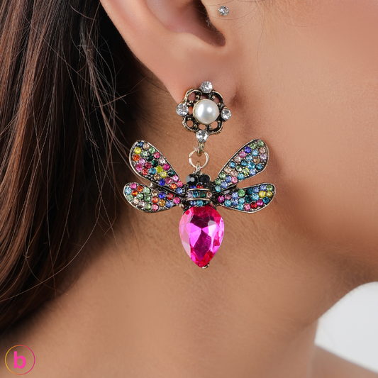 A Sparkle Butterfly Earrings In Multi