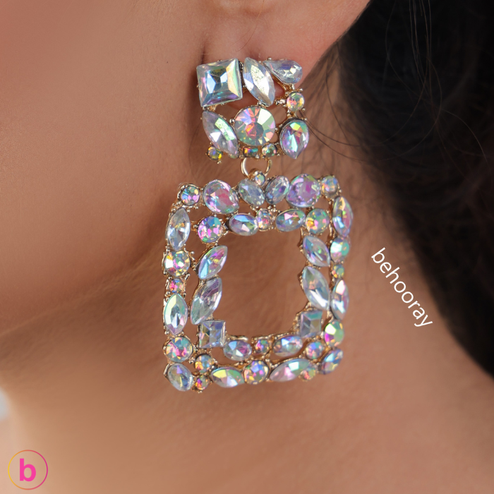 A Sassy Sparkle Earrings in White Crystals
