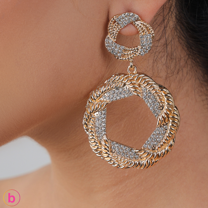 A Sassy Vibe Earrings In Golden&Silver