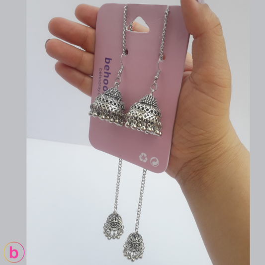 Dill Rubba Khashmiri Earrings In Silver