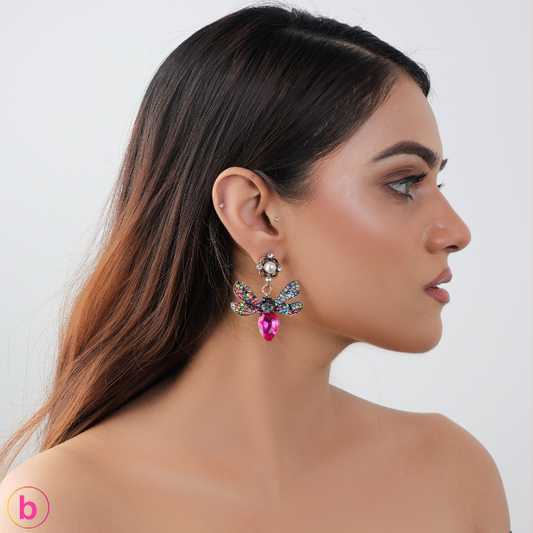 A Sparkle Butterfly Earrings In Multi