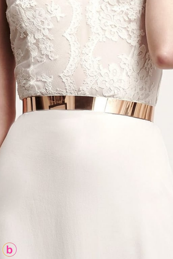 Around You Free Size Ring Belt In Golden
