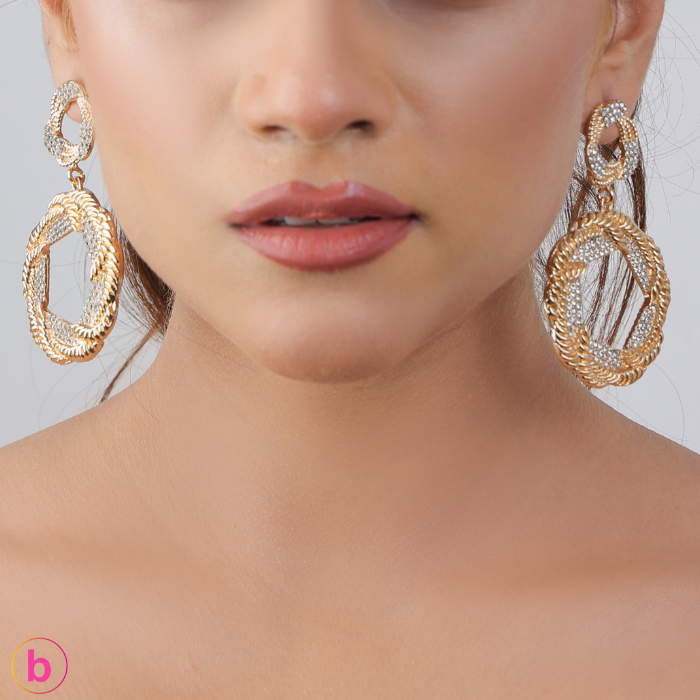 A Sassy Vibe Earrings In Golden&Silver