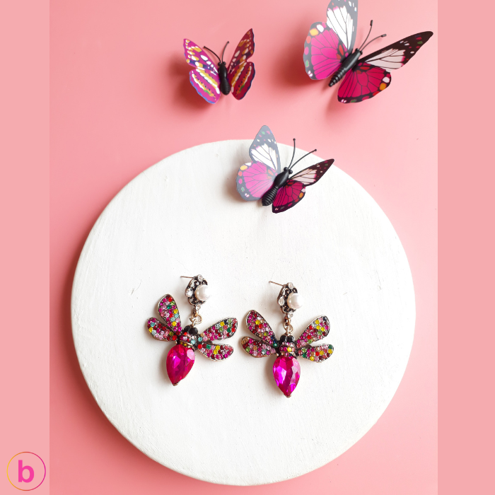 A Sparkle Butterfly Earrings In Multi