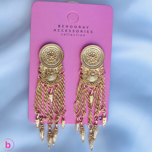 A Singing Song Tassel Earrings In Golden