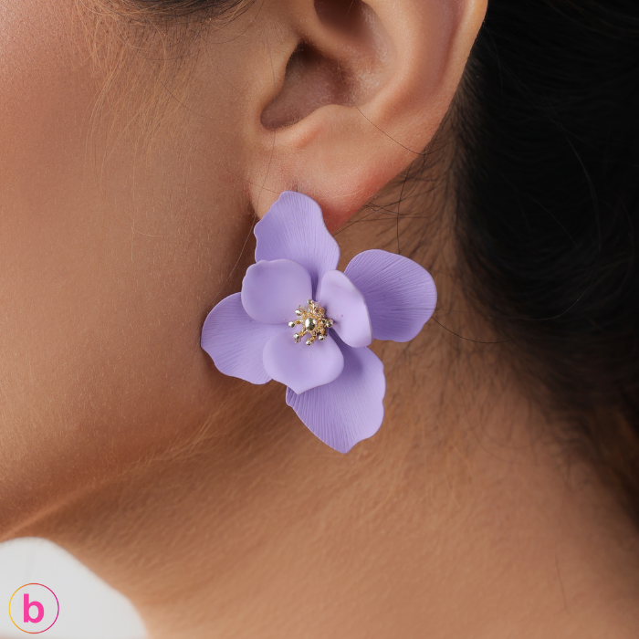 A Violets Bloom Earrings In Purple