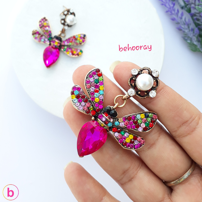 A Sparkle Butterfly Earrings In Multi