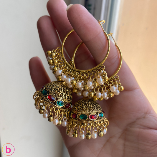 Ethnic Jhumky In Golden/Multi