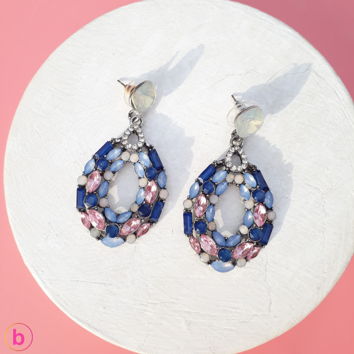 Moment  Earrings In Blue