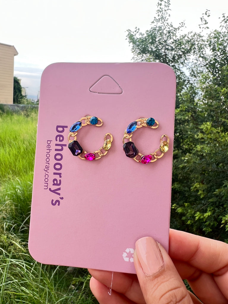 A Real Me Studs In Multi&Golden