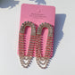 A Layer After Layer Crystal Earrings In Golden